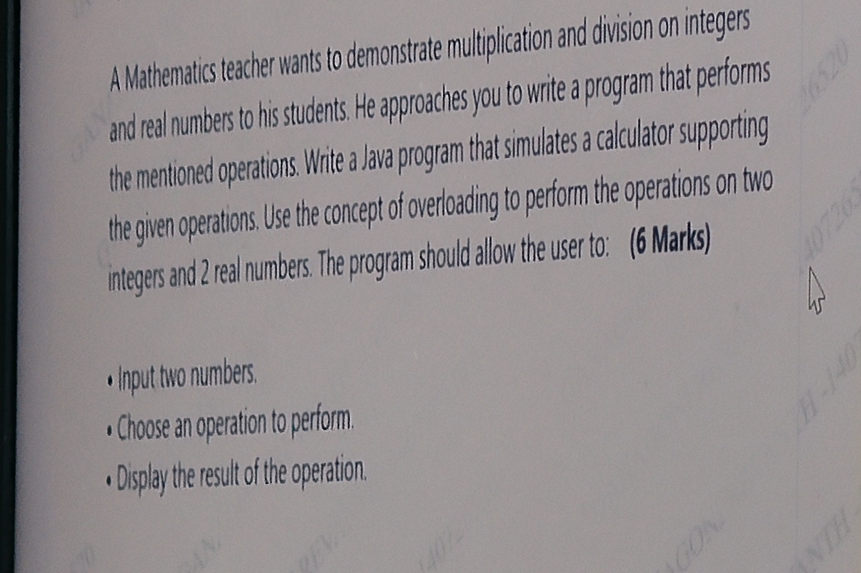 A Mathemalics teacher wants to demonstrate