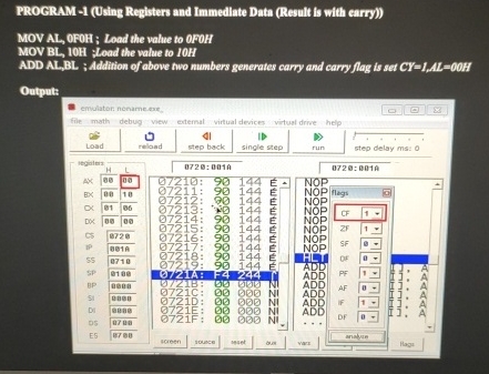 PROGRAM - 1 ( Using Reglsters and Immediate Data