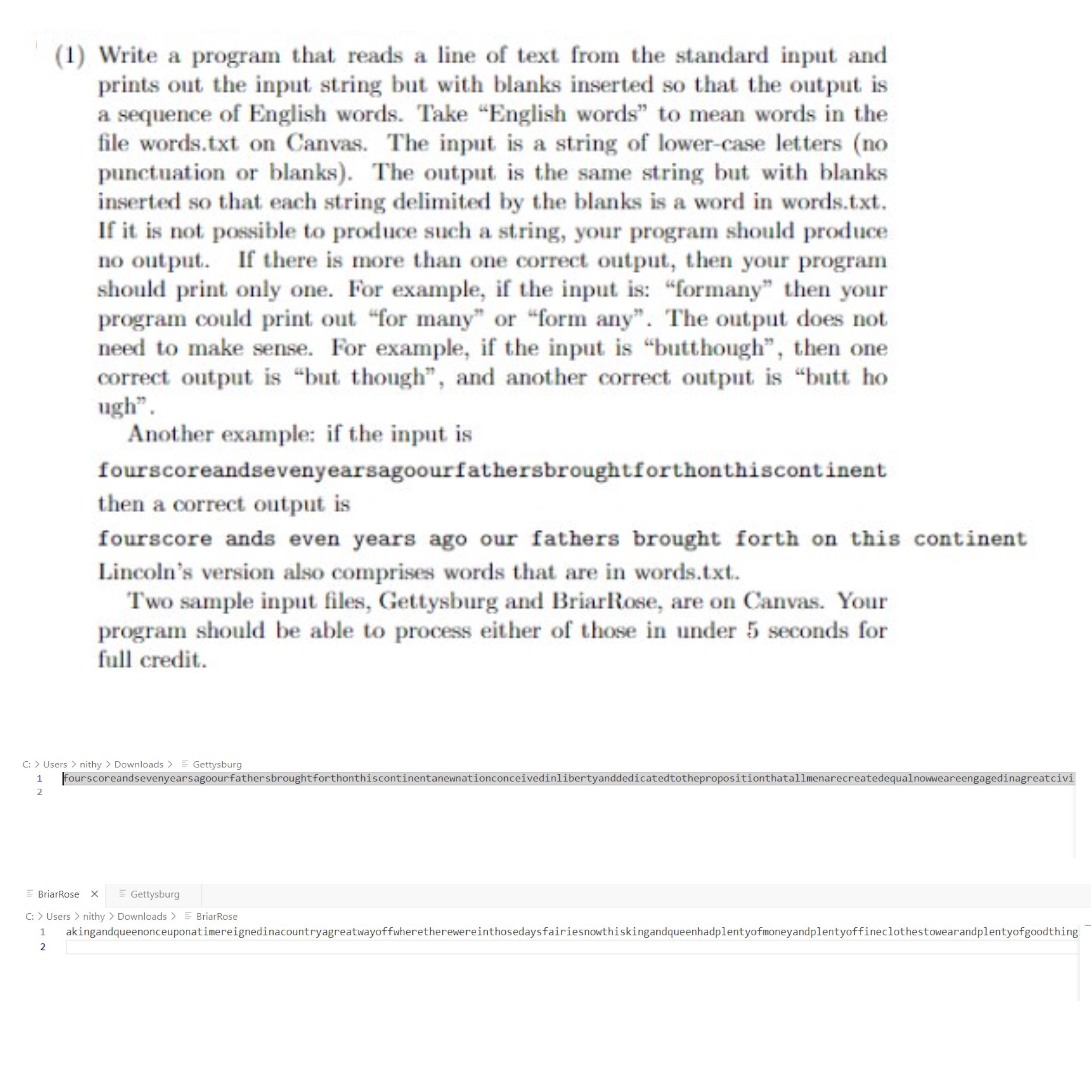 Use java for code with recursion. Make sure it