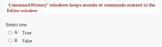 Command History" windows keeps records of