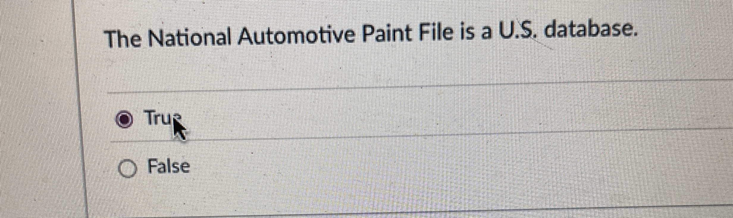 The National Automotive Paint File is a U . S .