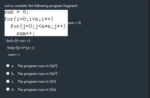 Let us consider the following program fragment O