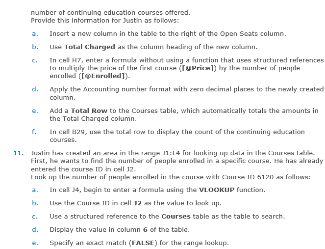 number of continuing education courses offered.
