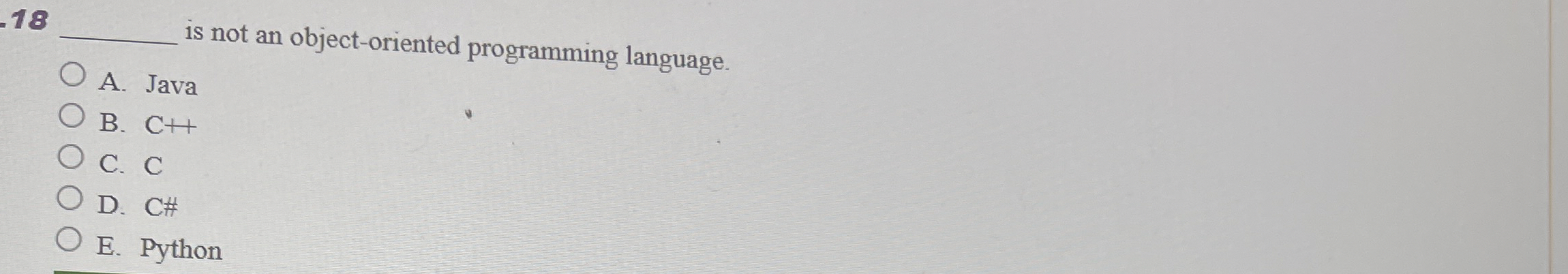 is not an object - oriented programming language.