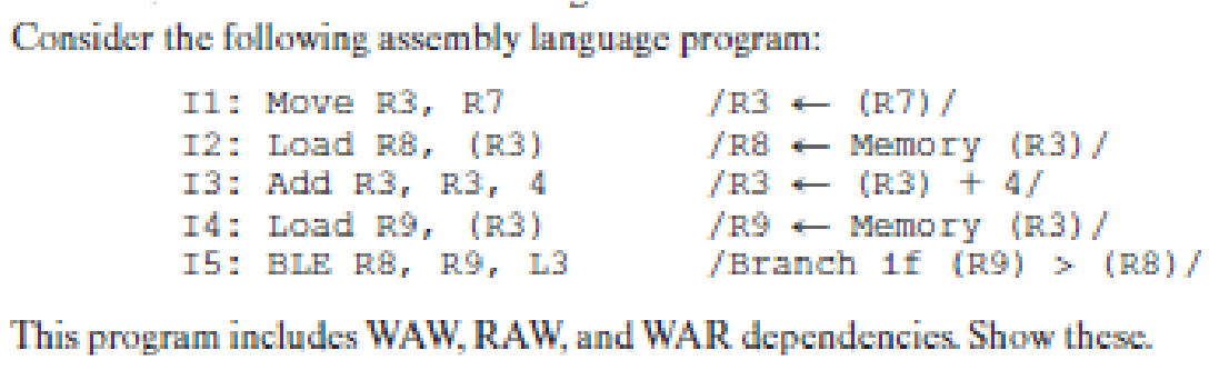Consider the following assembly language program: