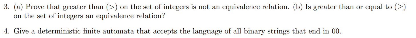 ( a ) Prove that greater than ( > ) on the set of