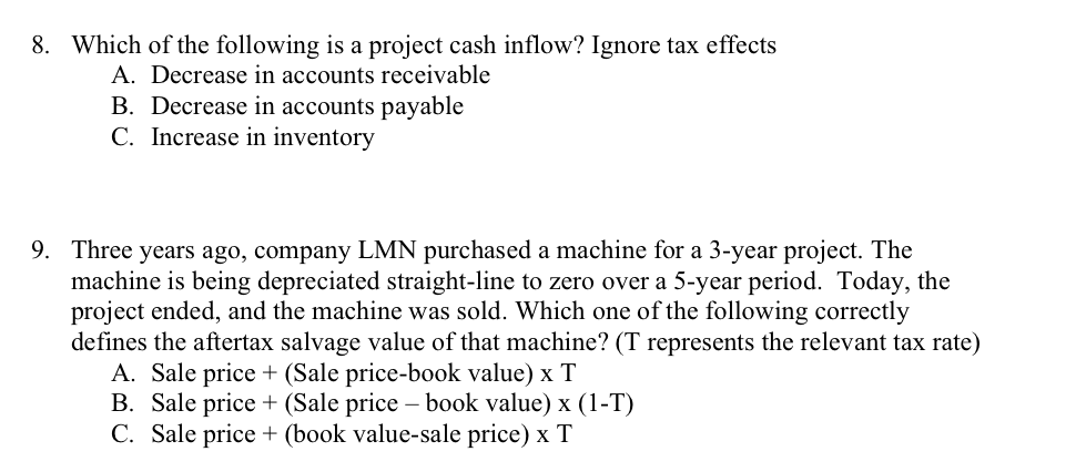 2. When computing the net present value of a