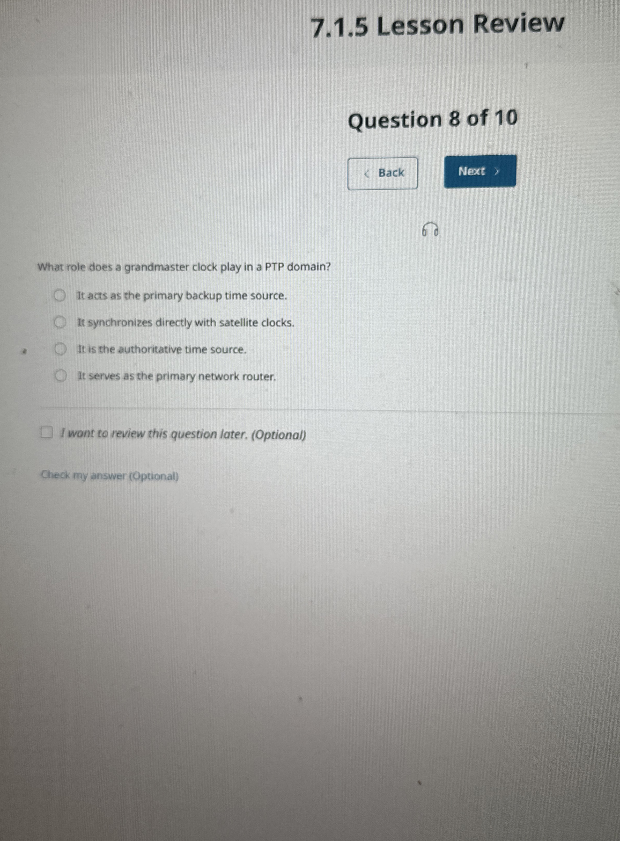 7 . 1 . 5 Lesson Review Question 8 of 1 0 6 8