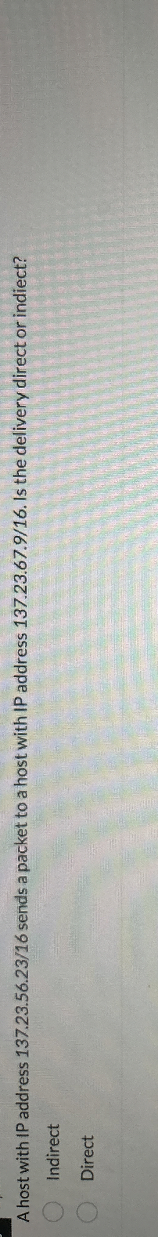 A host with IP address 1 3 7 . 2 3 . 5 6 . 2 3 /