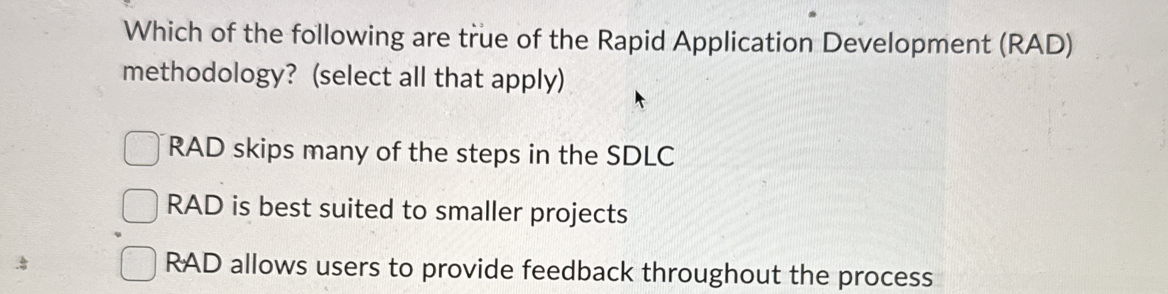 Which of the following are true of the Rapid