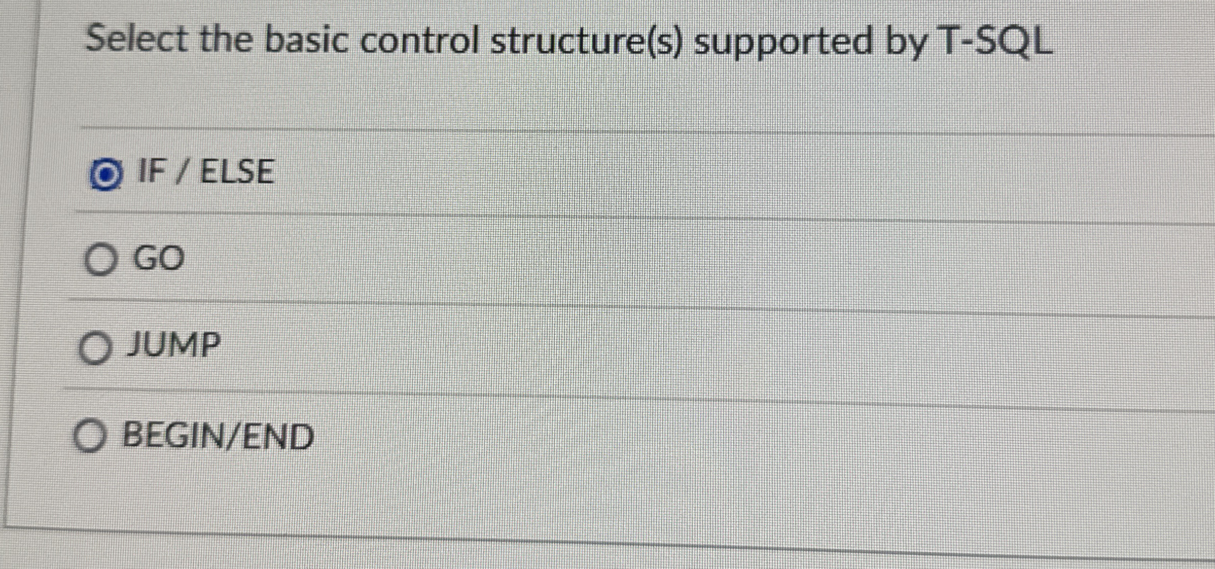 Select the basic control structure ( s )
