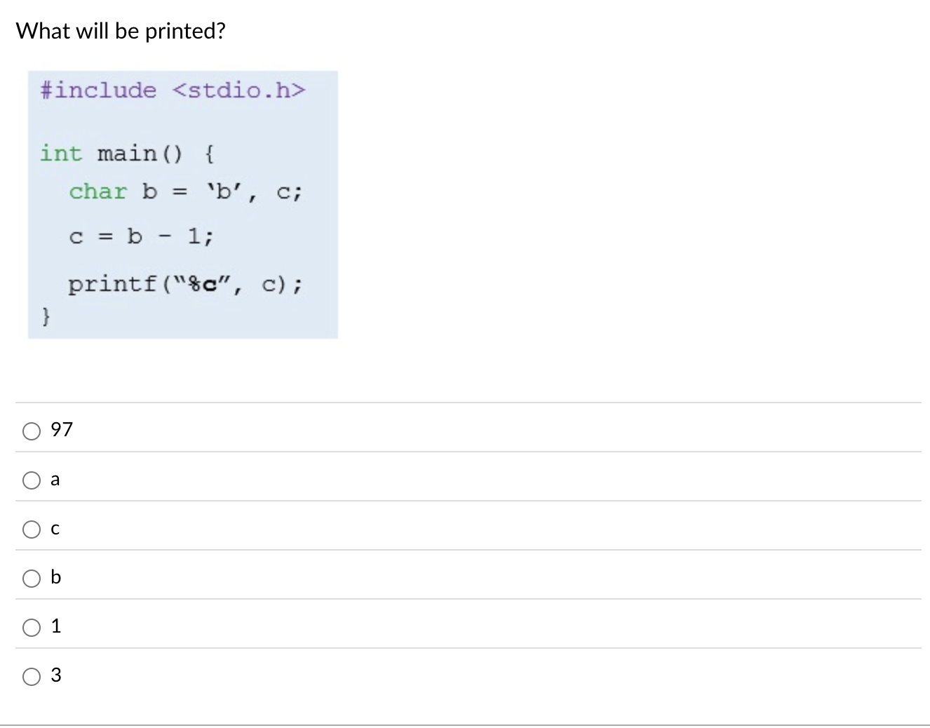 What will be printed? ` ` ` #include int main ( )