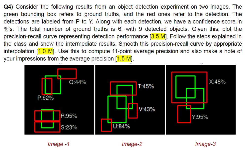 Q 4 ) Consider the following results from an