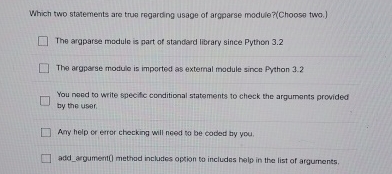 Which two statements are trus regarding usage of