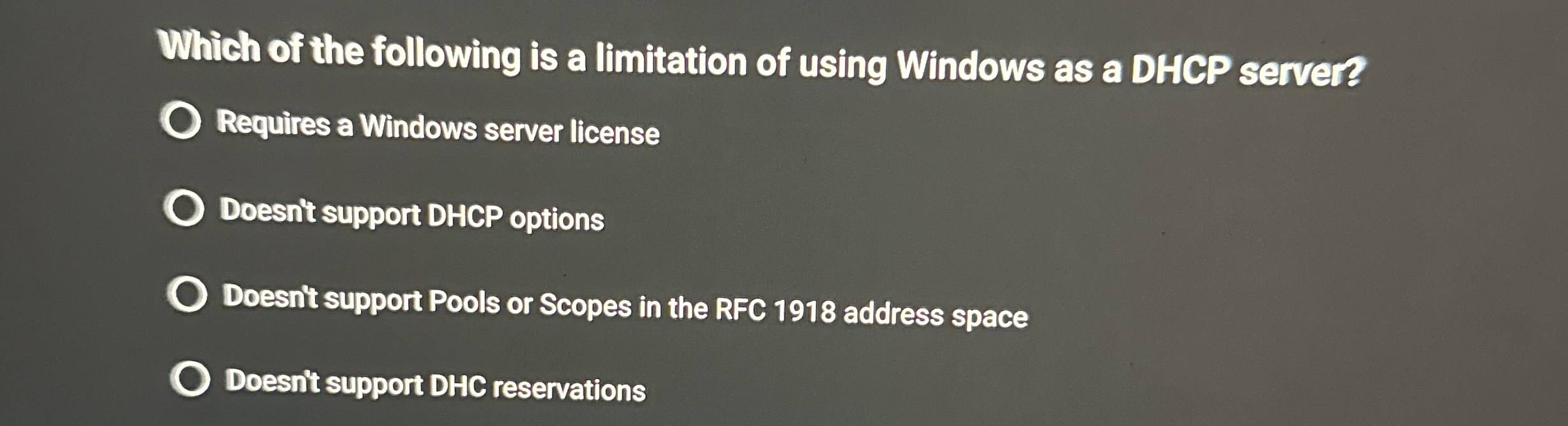 Which of the following is a limitation of using