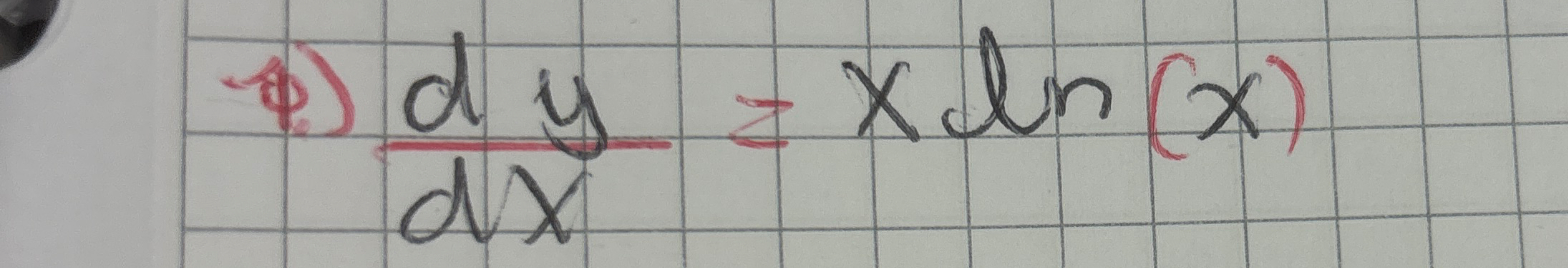 code class = "asciimath" > ( dy ) / ( dx ) = xln