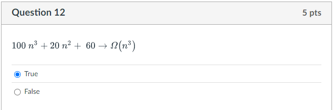 Question 1 2 1 0 0 n 3 + 2 0 n 2 + 6 0 ( n 3 )