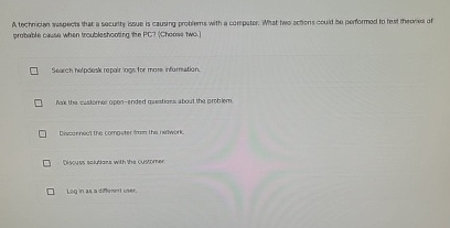 probable cyuse when troubleshooting the PC ? (