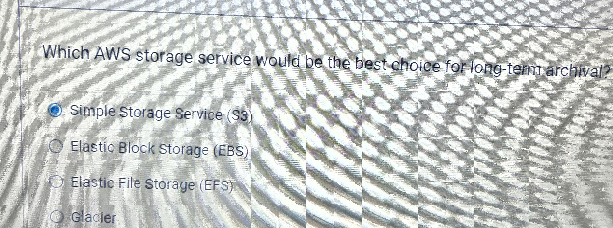 Which AWS storage service would be the best