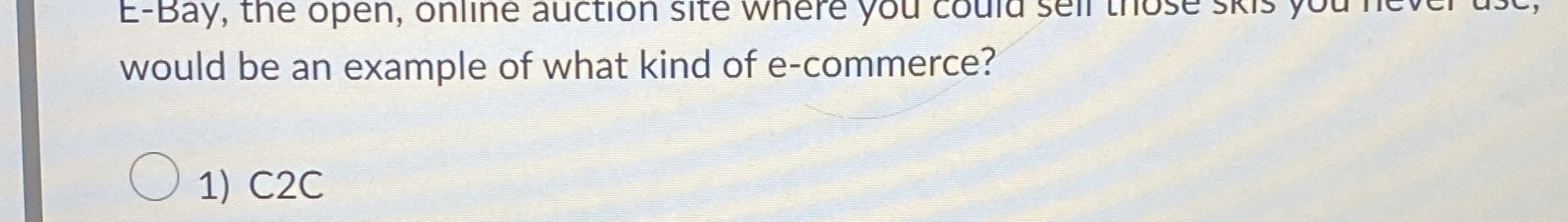 would be an example of what kind of e - commerce?