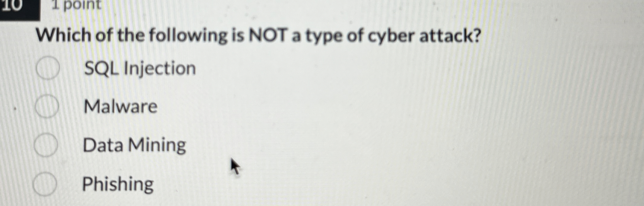 Which of the following is NOT a type of cyber