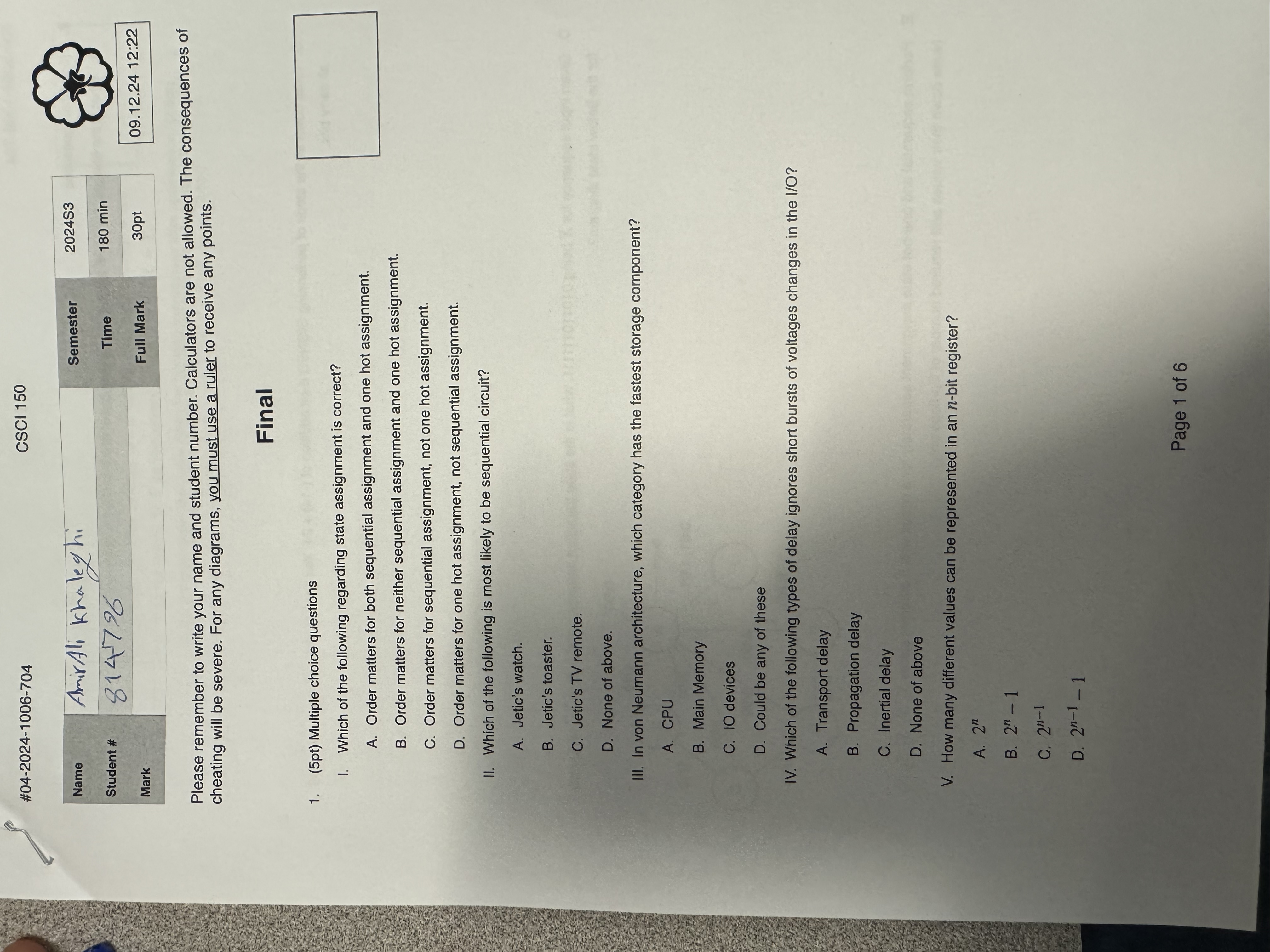 # 0 4 - 2 0 2 4 - 1 0 0 6 - 7 0 4 CSCI 1 5 0 \