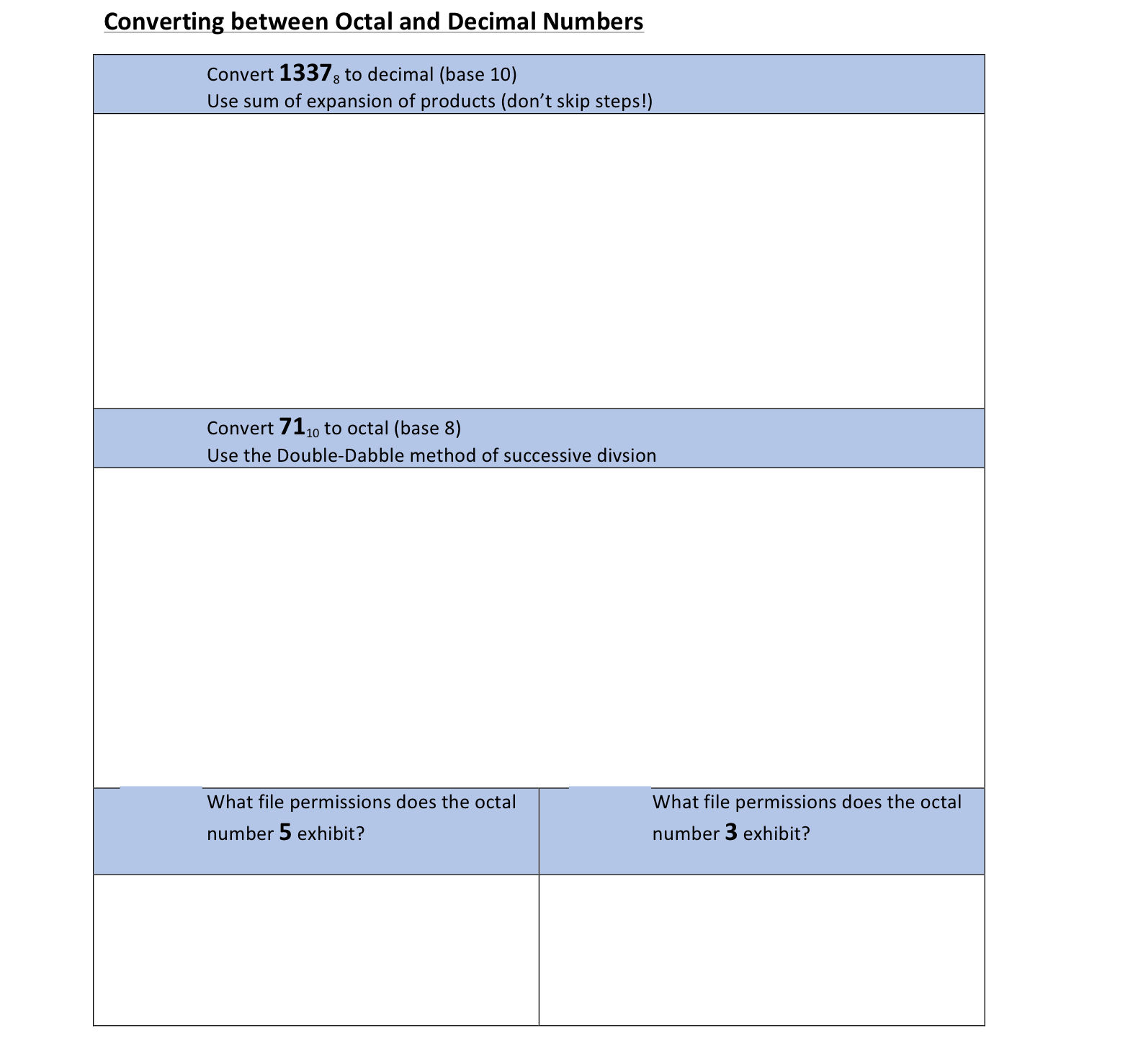 Converting between Octal and Decimal Numbers
