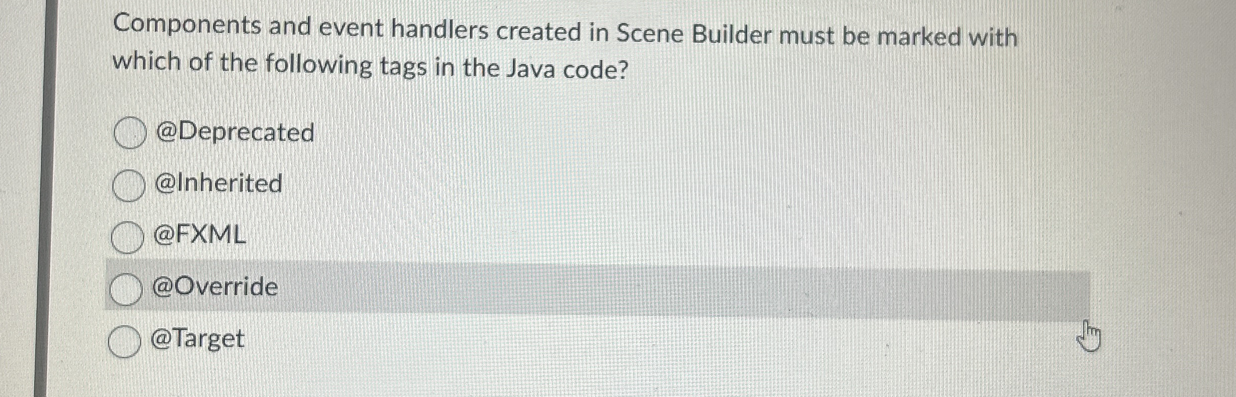 Components and event handlers created in Scene