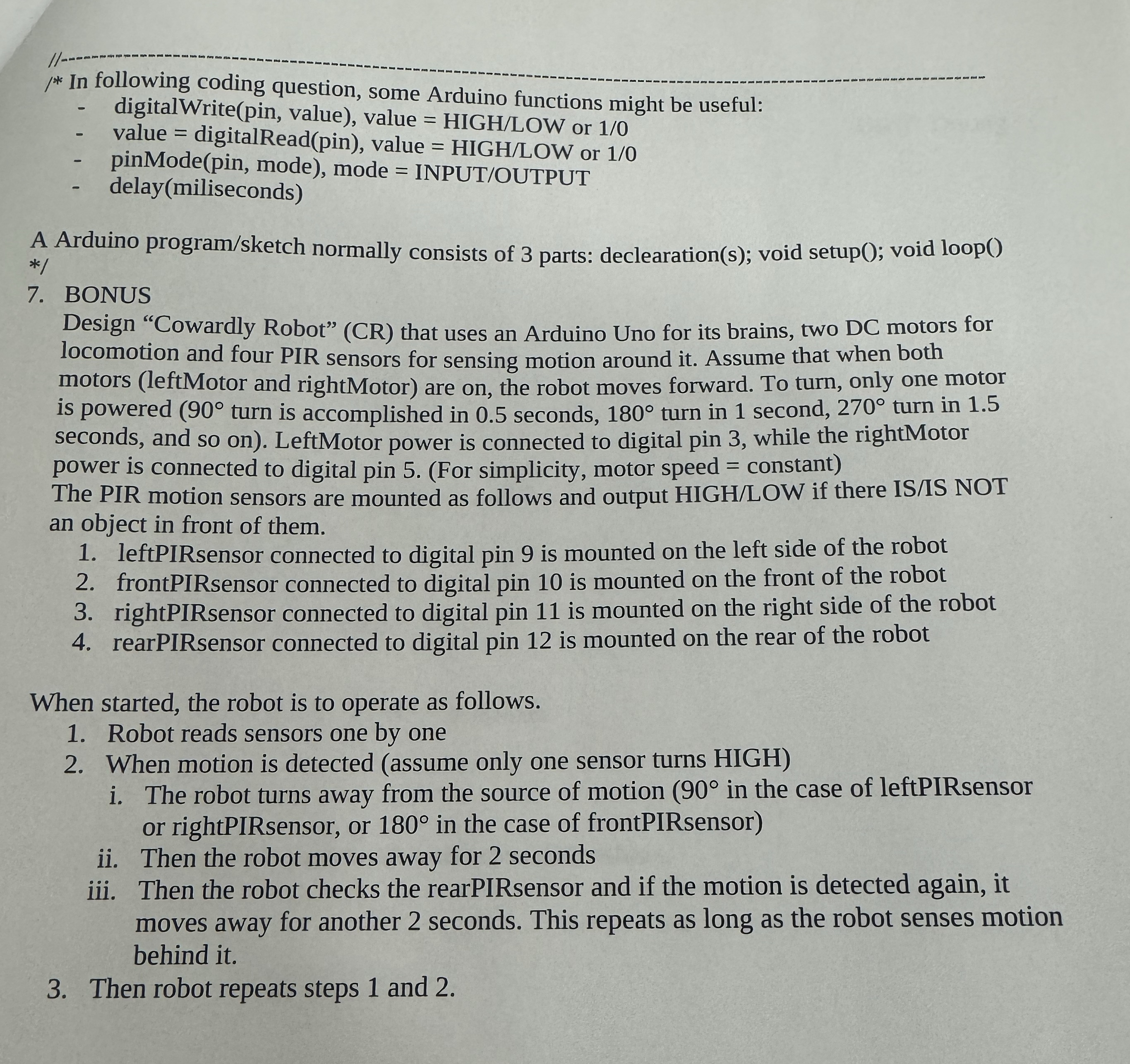 I / A Arduino program / sketch normally consists