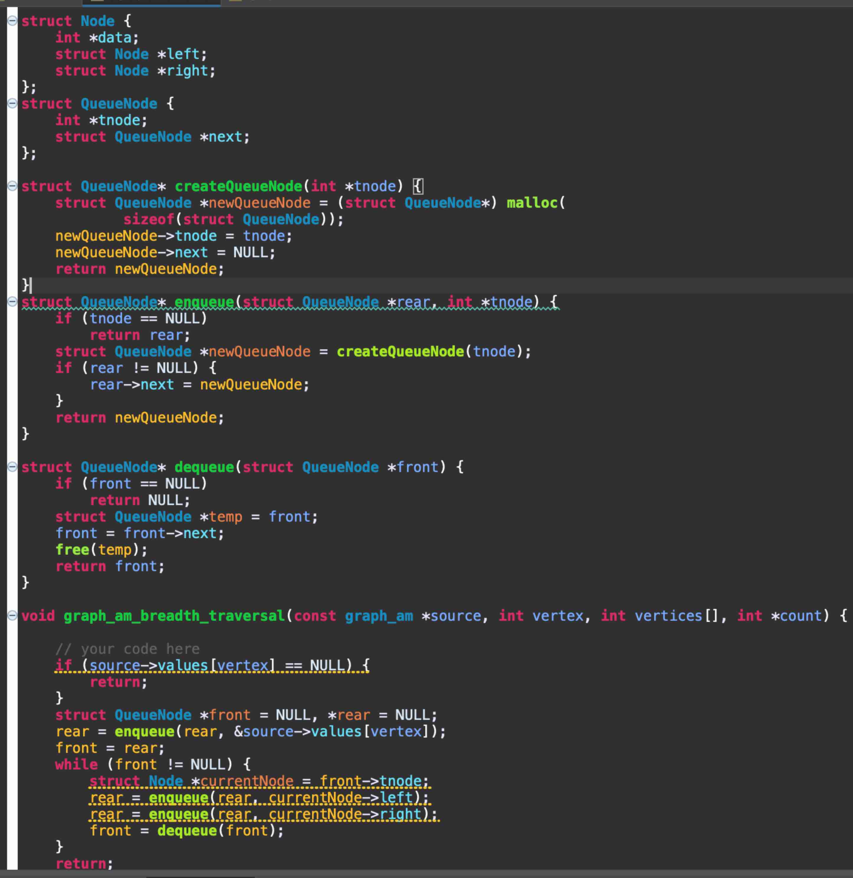 / * * * Performs a breadth - first traversal of a