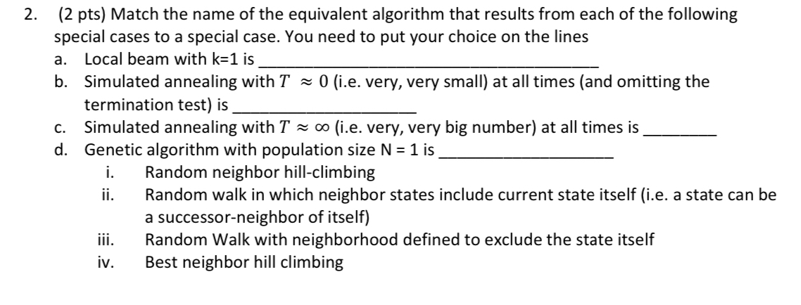 ( 2 pts ) Match the name of the equivalent