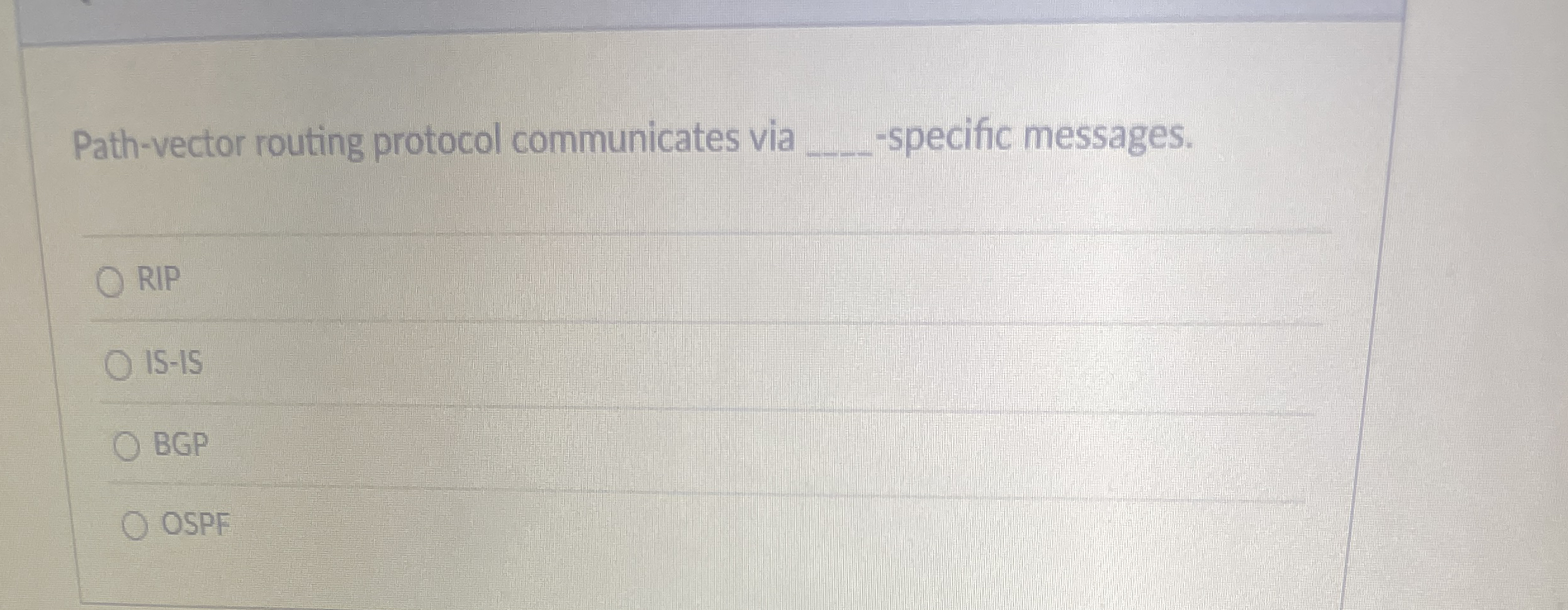 Path - vector routing protocol communicates via -