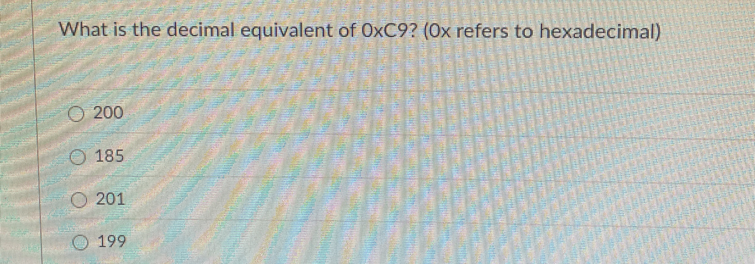 What is the decimal equivalent of 0 C 9 ? ( 0 x