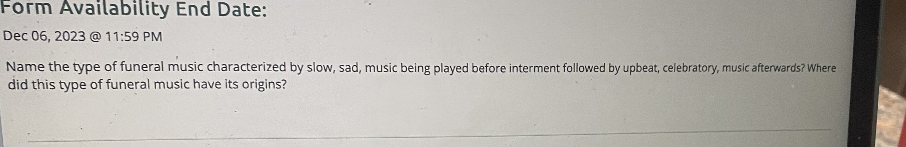 Name the type of funeral music characterized by