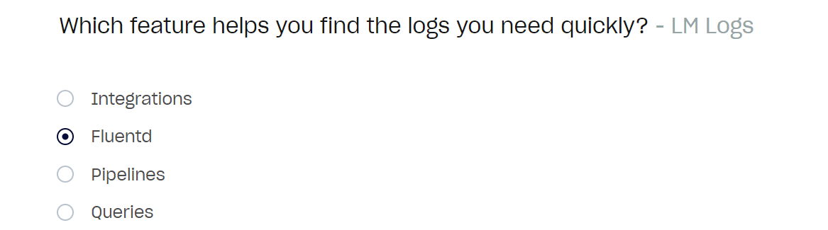 Which feature helps you find the logs you need