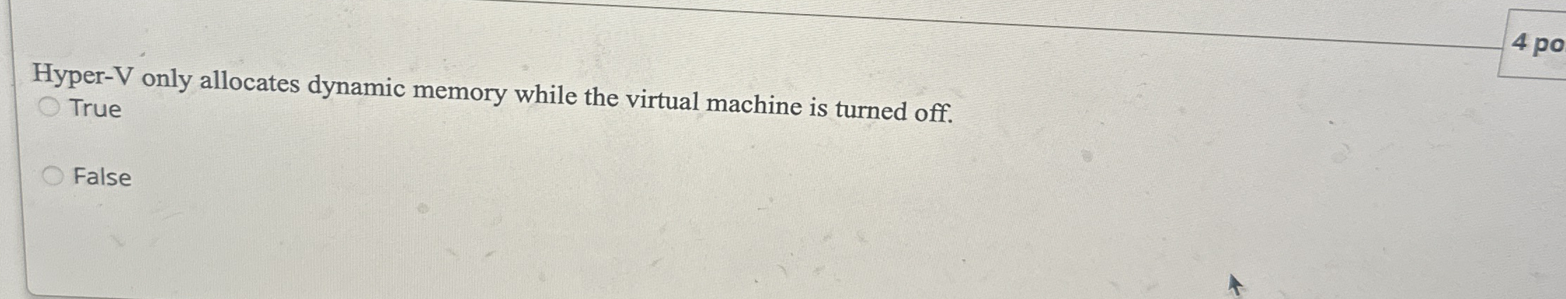 Hyper - V only allocates dynamic memory while the