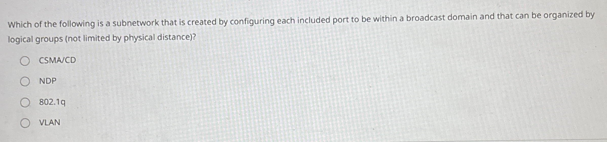 Which of the following is a subnetwork that is