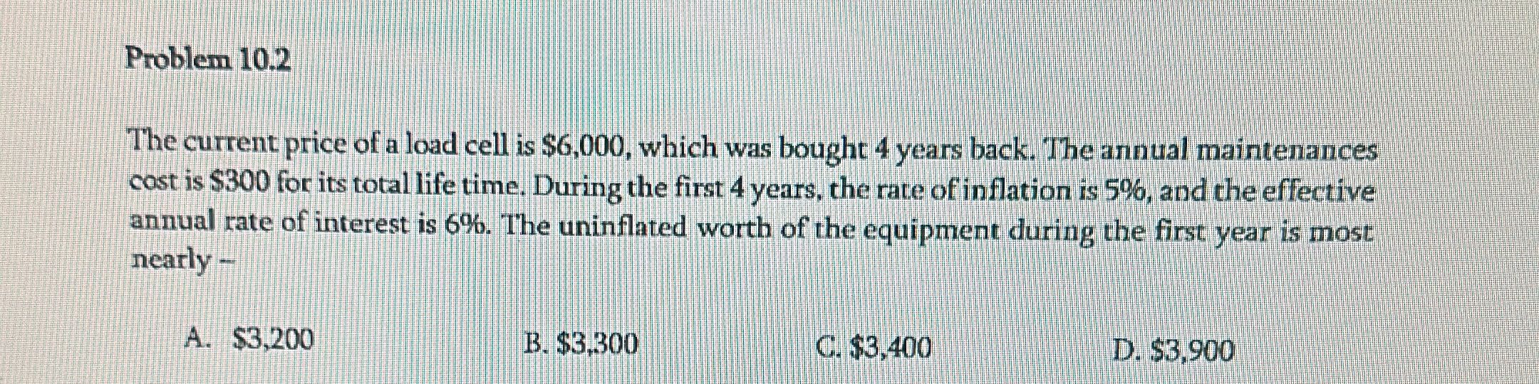 Problem 1 0 . 2 The current price of a load cell