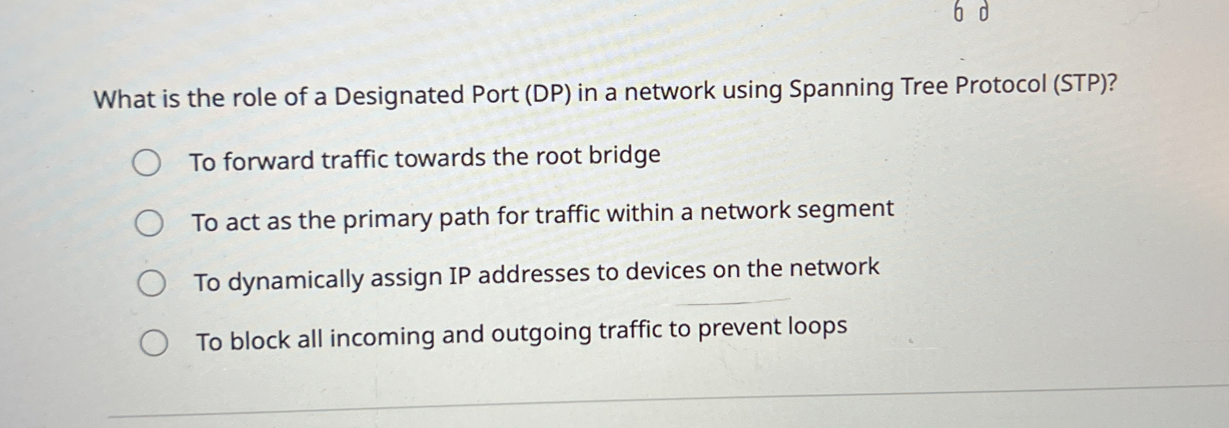 What is the role of a Designated Port ( DP ) in a