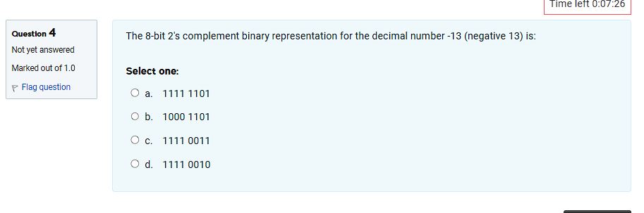 The 8 - bit 2 ' s complement binary