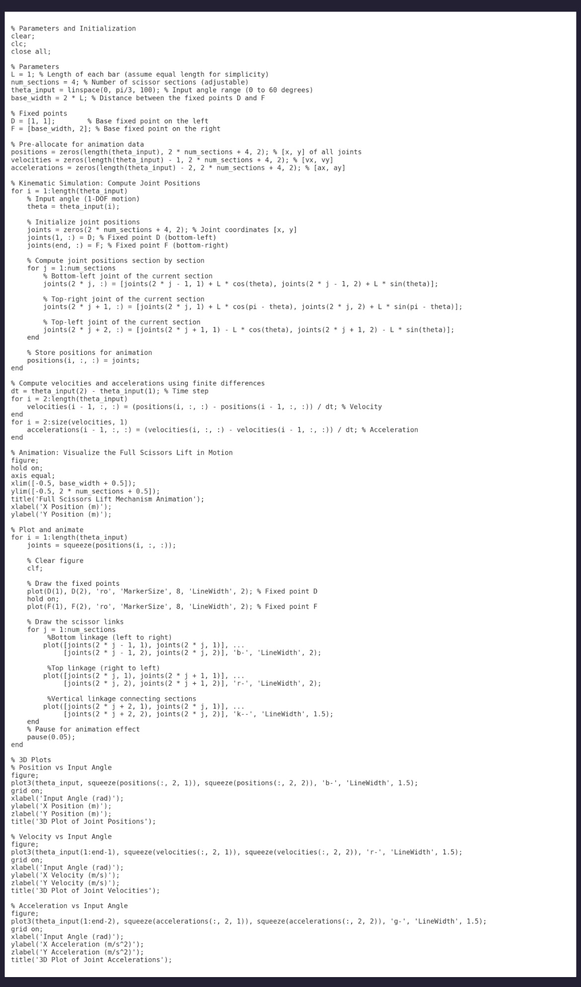 Need help asap in this matlab code running out if