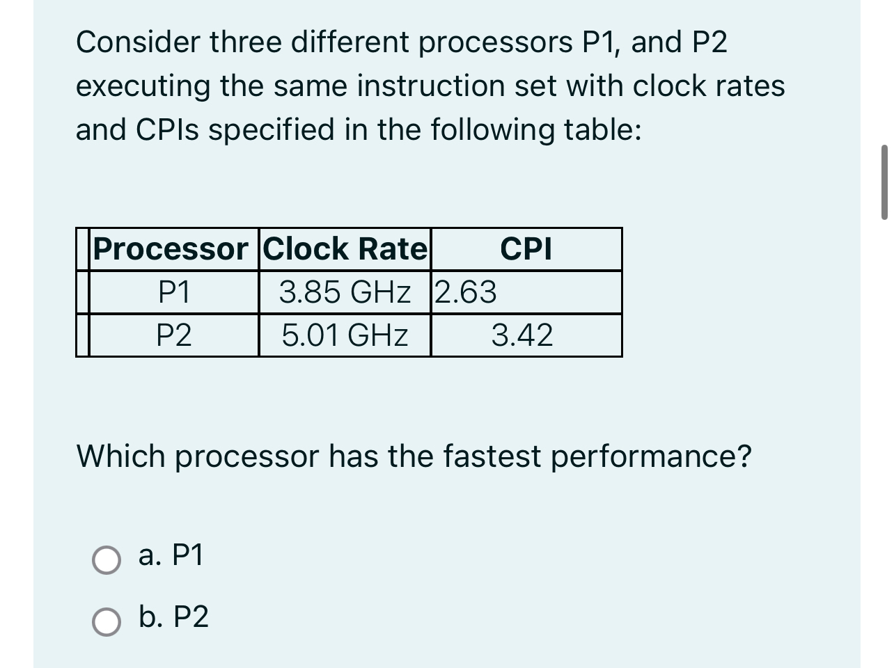 Consider three different processors P 1 , and P 2