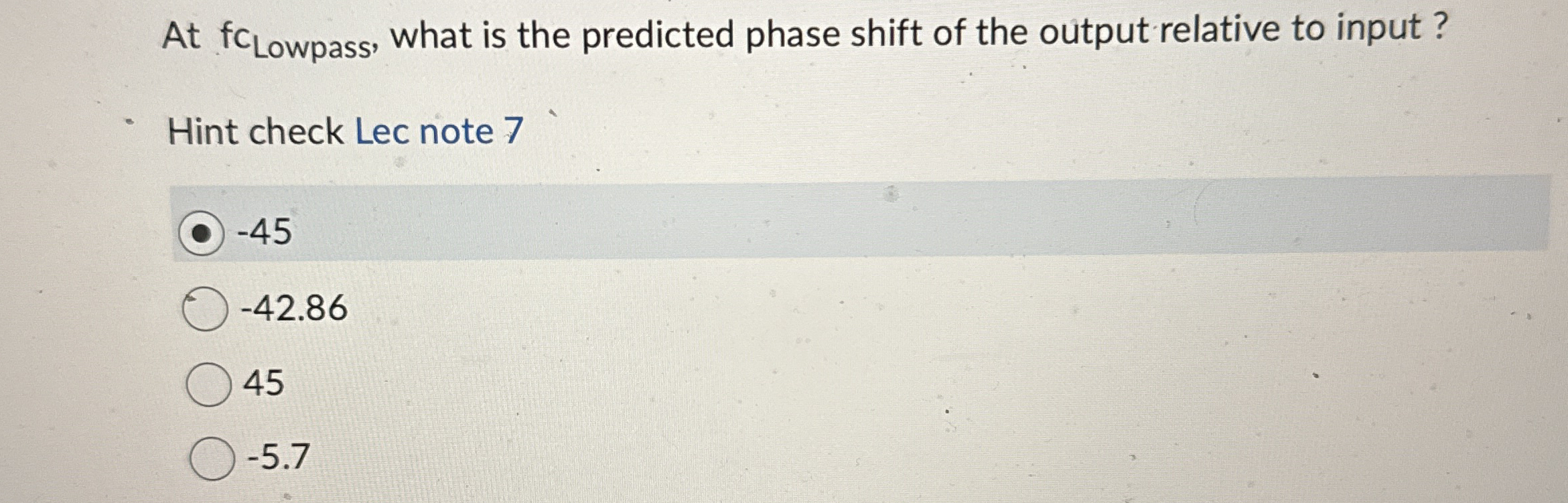 At f c L o w p a s s , what is the predicted