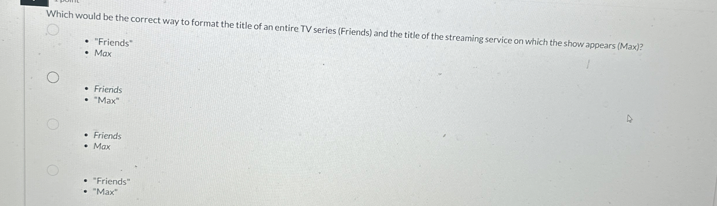 Which would be the correct way to format the