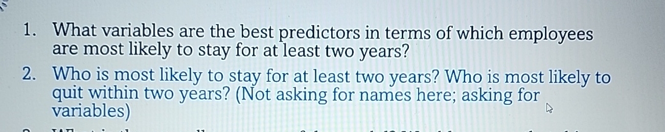 What variables are the best predictors in terms