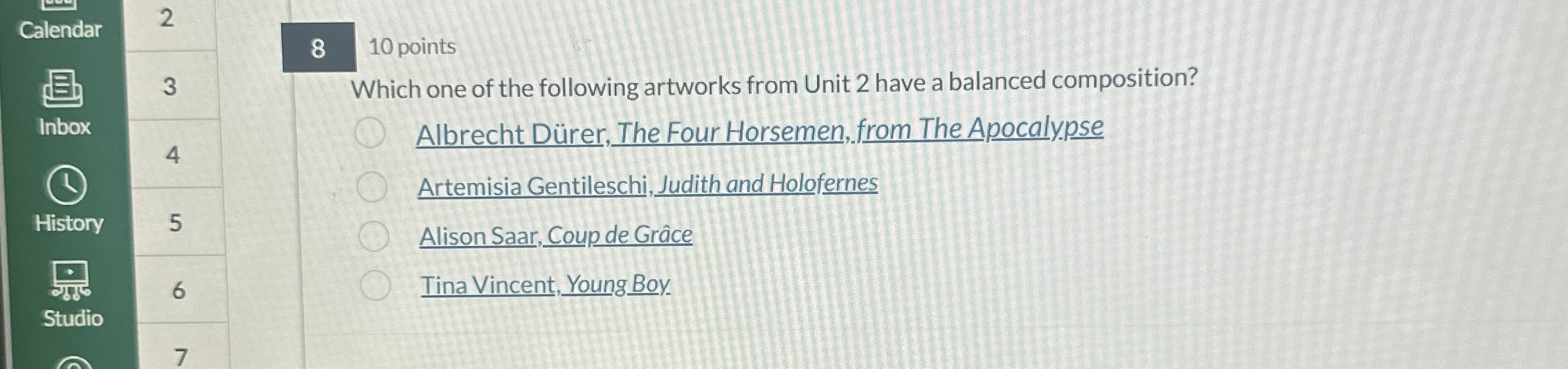 8 1 0 points 3 Which one of the following