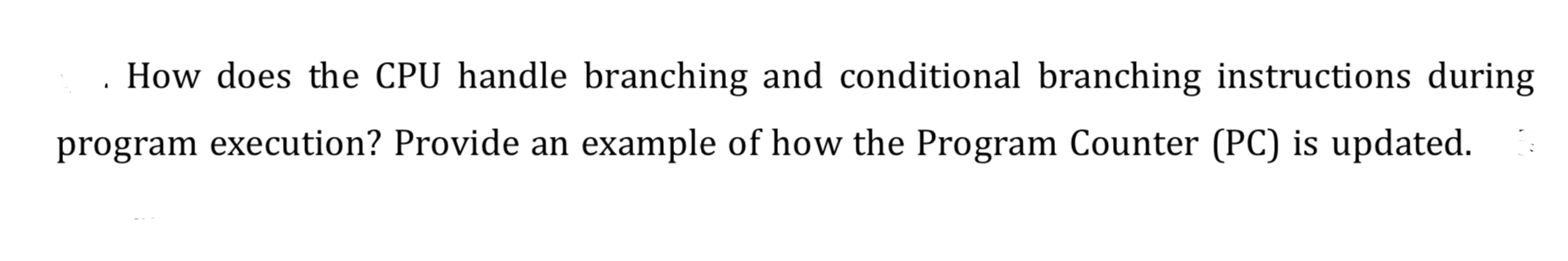 How does the CPU handle branching and conditional
