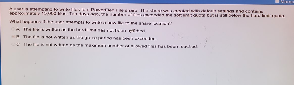 A user is attempting to write files to a