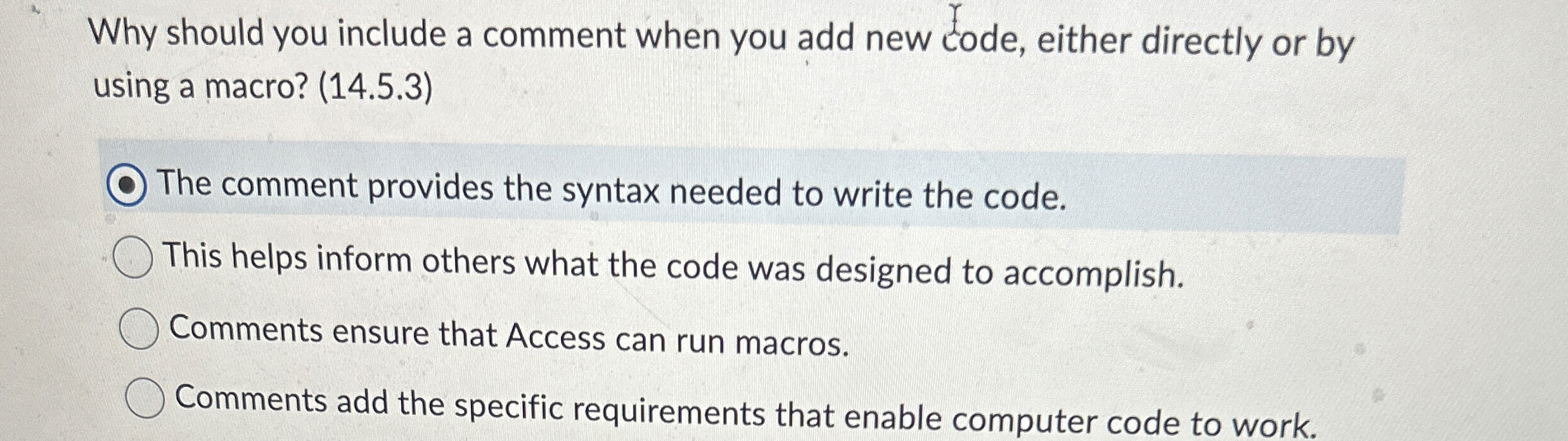Why should you include a comment when you add new