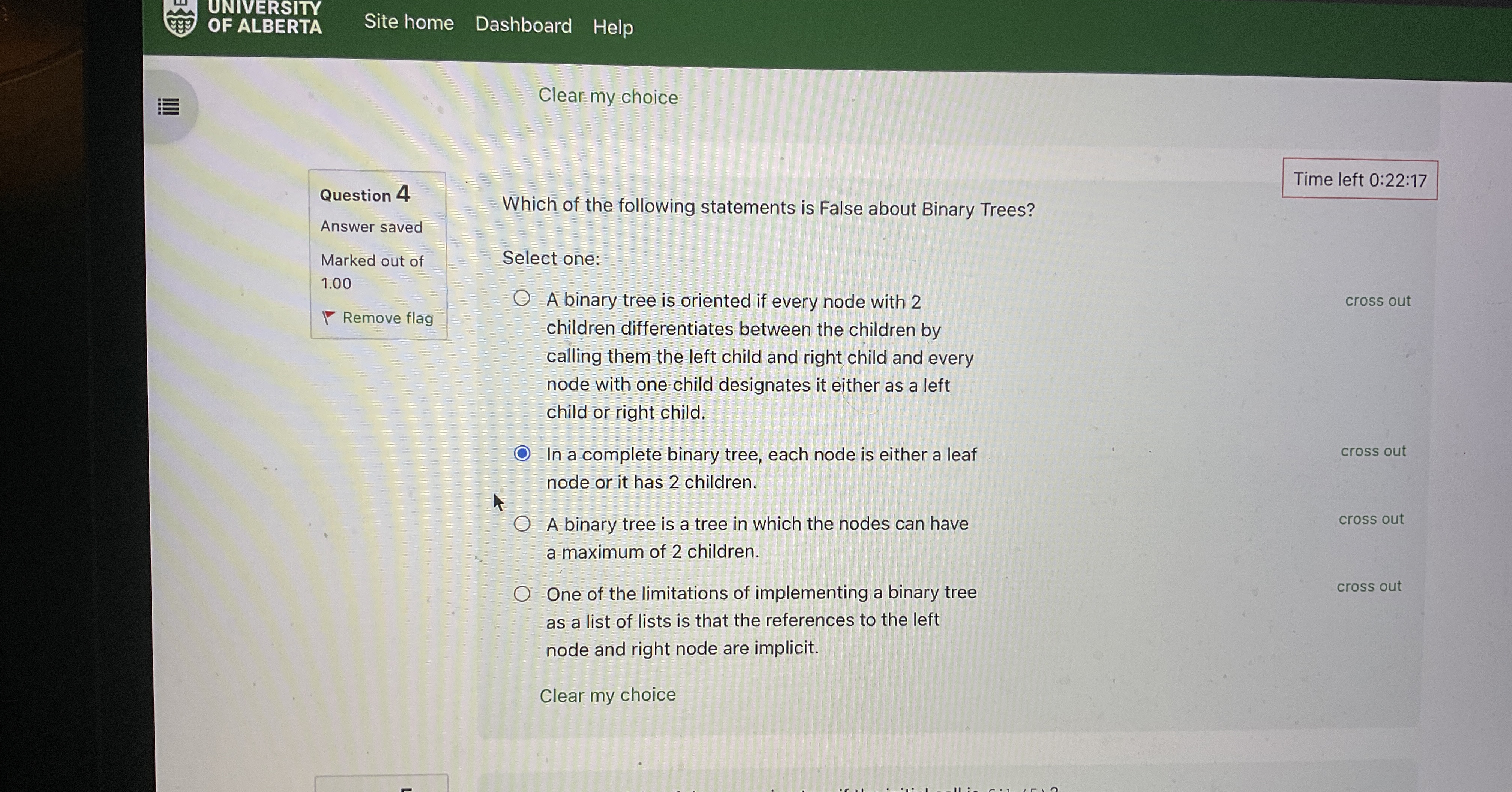 UNIVERSITY OF ALBERTA Site home Dashboard Help